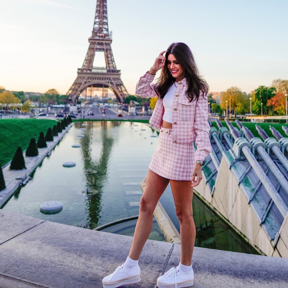 Zara pink gingham skort (skirt/shorts) - part of a set